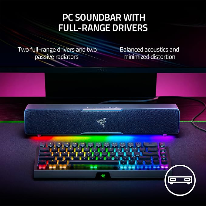 Razer Leviathan V2 X, PC Soundbar with Full-Range Drivers, Black | Compact Design, Chroma RGB, USB-C, Bluetooth 5.0, for PC, Laptop, Smartphones, Tablets & Nintendo Switch - Image 2
