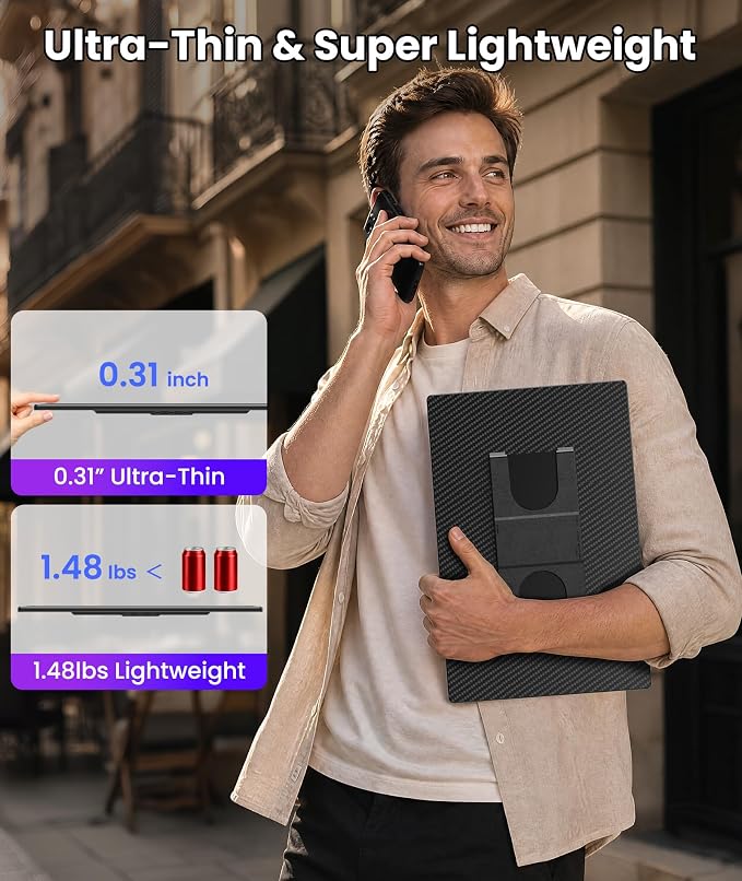 Cevaton 16" Laptop Screen Extender, 1200P Portable Monitor for Laptop | Ultra-Thin Lightweight, Thin Bezels, 360° Rotating Detachable Stand, Plug & Play, Travel Monitor for PC/Mac/Wins/Switch - Image 4
