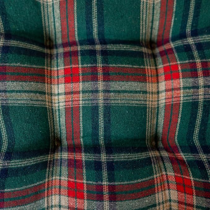 vctops Christmas Green Tartan Chair Cushions with Ties (Pattern G,16"x16") | Soft Comfortable U-Shaped Chair Pads Non Slip Seat Cushions for Indoor Dining Room and Kitchen Chairs - Image 7