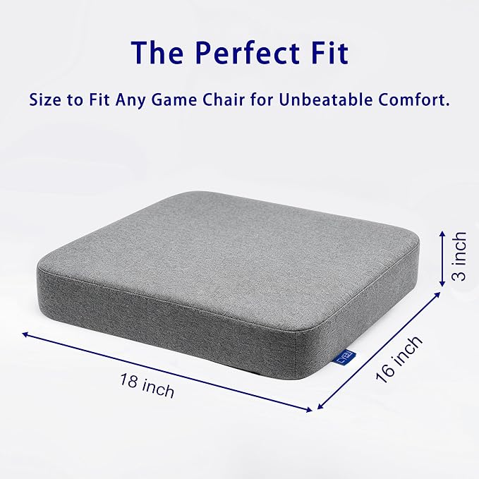 CYLEN Ifoam Memory Foam Layer Wheelchair Cushion - Seat Cushion for Wheelchair-Office Chair, Kitchen Chair-Pressure Sore and Tailbone Pain Relief-High Dense Polyfoam Base (Grey, 18×16×3 inch) - Image 2