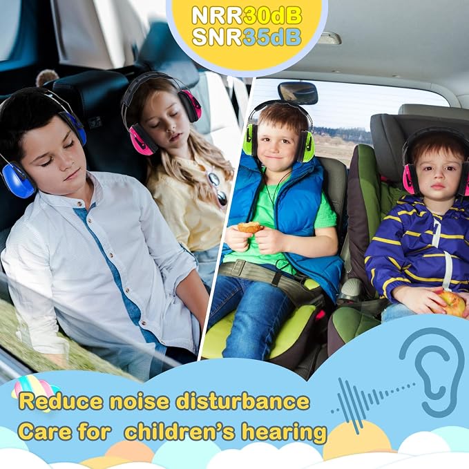 12 Pcs Kids Ear Protection Noise Cancelling Headphones Ear Muffs Bulk 27db Adult Noise Reduction Hearing Earmuff(Universal Fit (kids & Adults),Bright Style) - Image 5