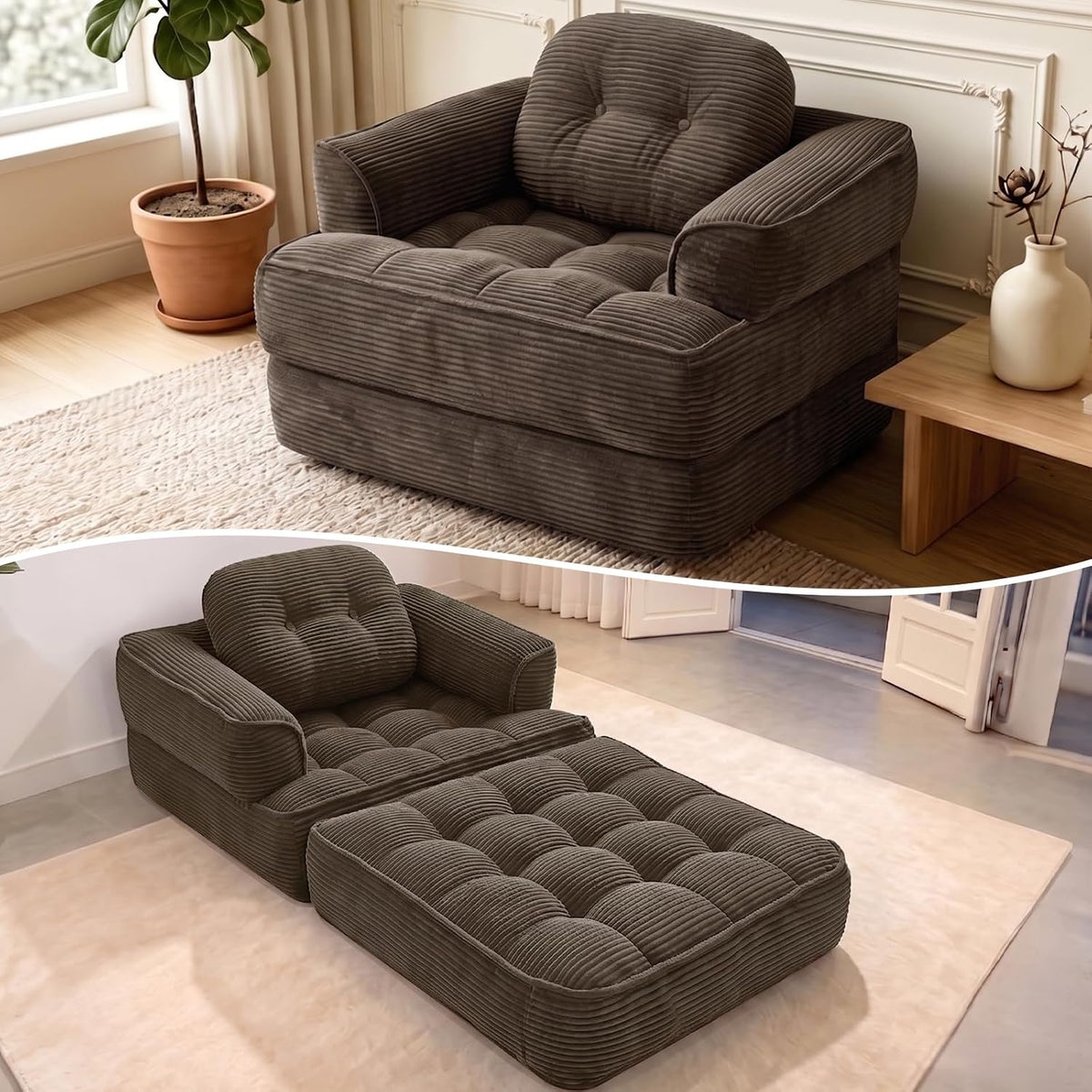 Folding Sofa Bed, 2-in-1 Convertible Sleeper Chair for Living Room by CUBIOU