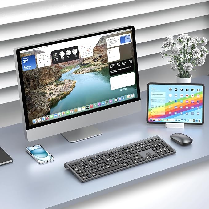 Wireless Keyboard and Mouse Combo, Ultra Slim Full Size Silent Keyboard | Quiet scissor switch keys, ultra slim design, 3 DPI adjustable mouse, 2.4GHz USB, for Computer,Windows, Mac, Laptop, PC - Image 9