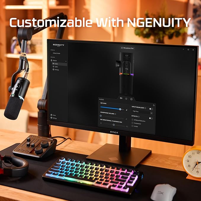 HyperX FlipCast Streaming XLR/USB Dynamic Microphone for PC, MacOS, PlayStation, Nintendo Switch, Broadcast Quality, USB, XLR, Universal Mount, Black - Image 10