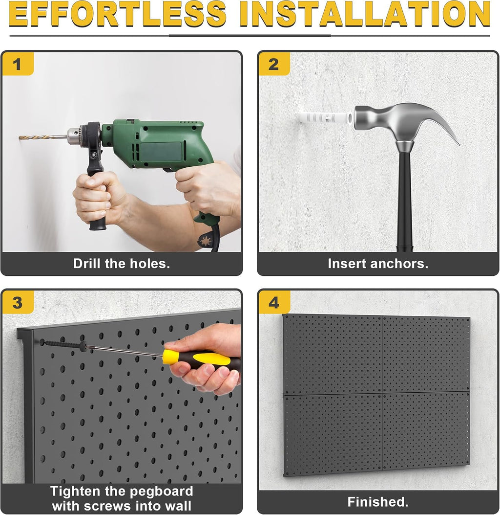 Metal Pegboard Panels, Pegboard Wall Organizer, Black Peg Boards - Image 7