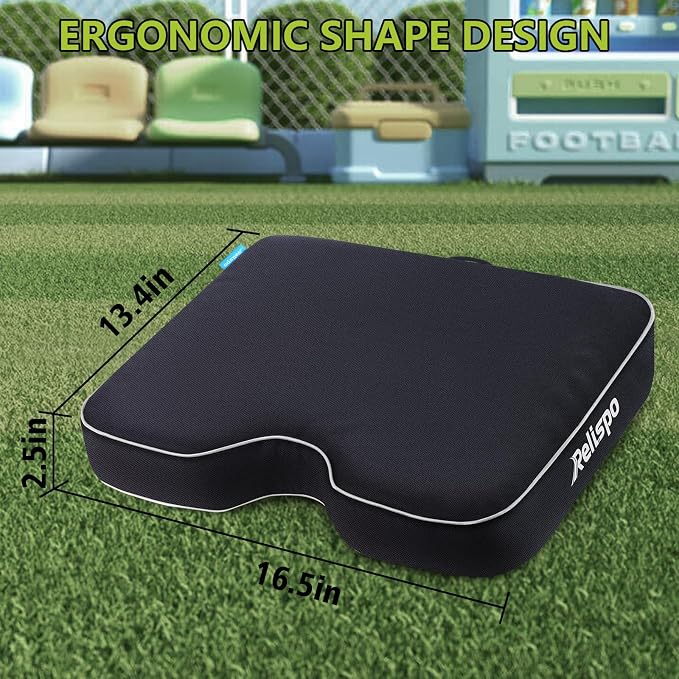 Stadium Seat Cushion for Bleachers, 2-in-1 Reversible Soft & Firm | Bleacher Cushion with Memory & High-Density Foam, Ergonomic Non-Slip Design, Portable for Indoor & Outdoor Sports, Events - Image 8