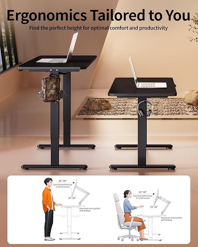 BIZUM Electric Standing Desk 60 x 24 Inch Computer Desk-Gaming Desk Black Home Office Desks Height Adjustable Memory Stand Up Computer Workstation - Image 4