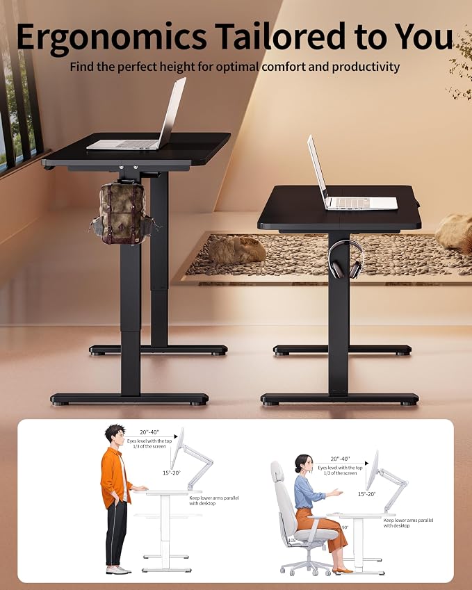 BIZUM Electric Standing Desk 63 x 24 Inch Computer Desk-Gaming Desk Black Home Office Desks Height Adjustable Memory Stand Up Computer Workstation - Image 4