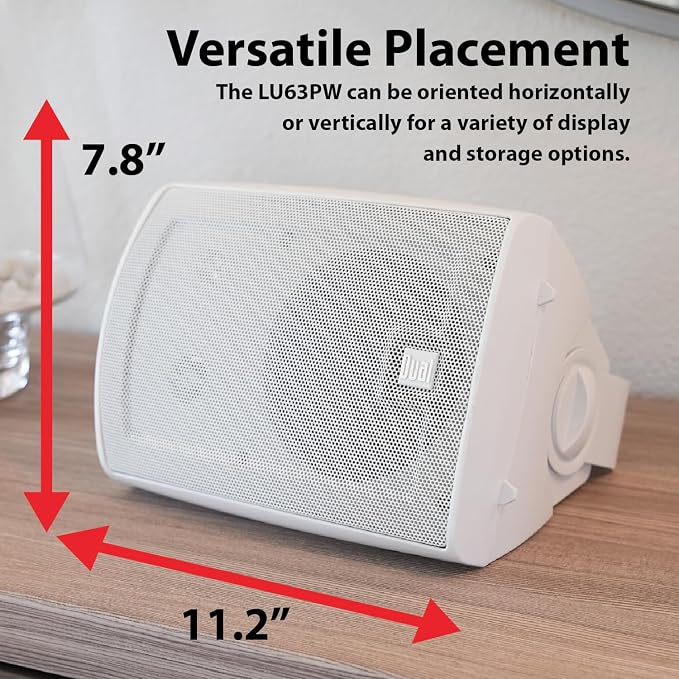 Dual Electronics LU63PW 6.5" 3-Way Indoor Outdoor Wired Speakers Pair | Weather & UV resistant, for patio, pool & garage, expansive stereo sound, easy setup, wired home speakers, white pair - Image 3