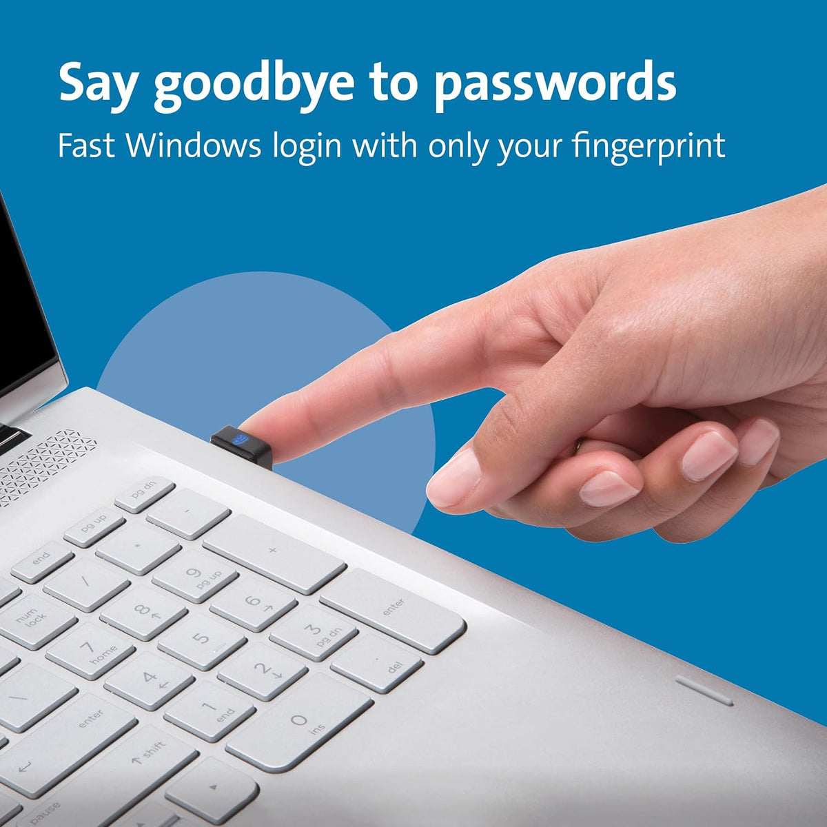Kensington VeriMark Gen1 USB-A Fingerprint Key Reader - Windows Hello, Anti-Spoofing (K67977WW) - Image 2