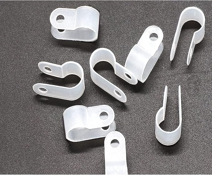 mankk 50PCS 1/2 Inch Rope Light Clips P-Style Mounting Clips Plastic Cable Clamps with Compatible Stainless Steel Pan Head Phillips Screws for Wire Management M-030-W-LS - Image 8