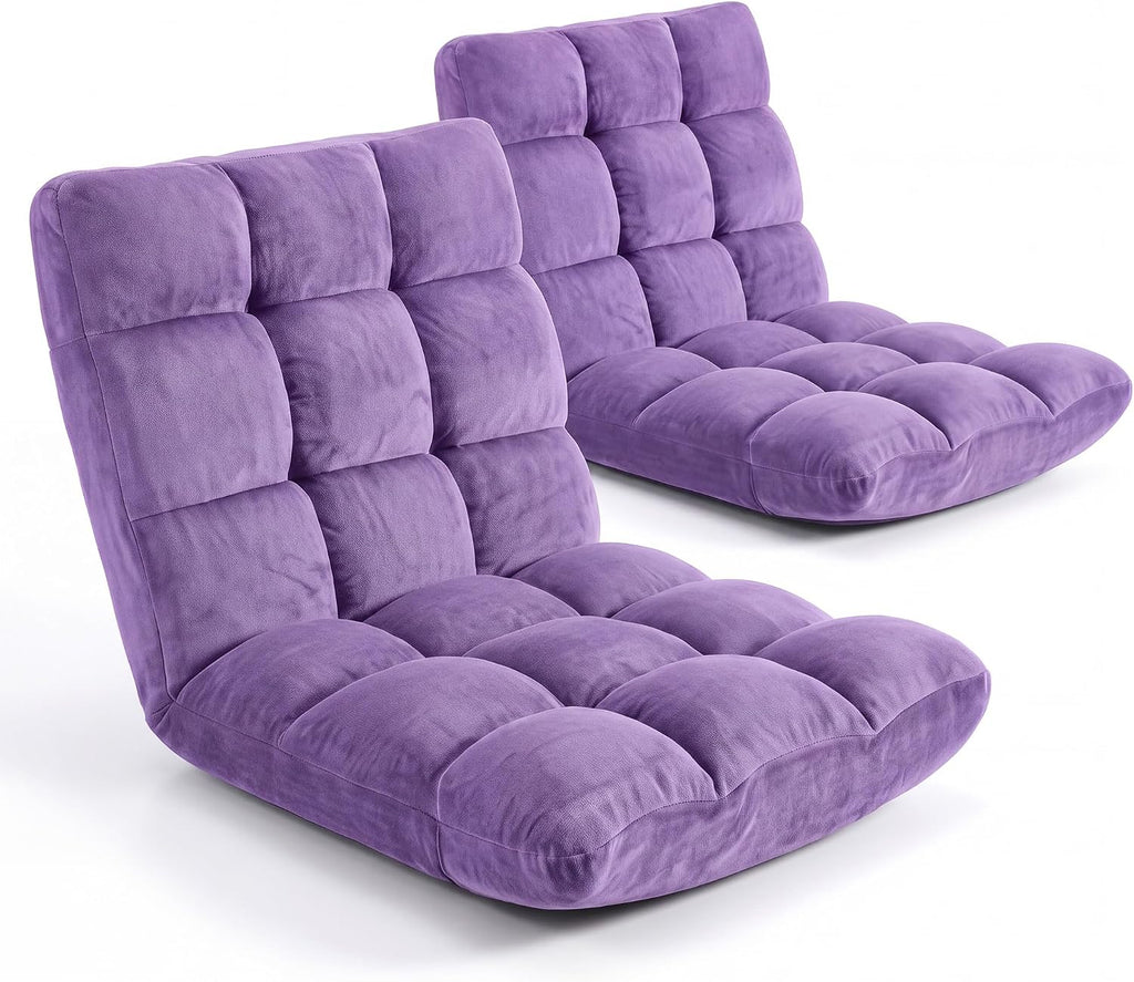 GAOMON 14-Position Adjustable Floor Chair, Folding Lazy Sofa with Backrest - Image 3