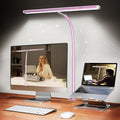 Airlonv LED Desk Lamp with Clamp, 17" Stepless Dimming Light (Pink) | 2700K-6500K, 100 LEDs, 360° Gooseneck, Fits Up to 30" Monitors, Flicker-Free Lighting for Home Office, Study& Workbench by Airlonv