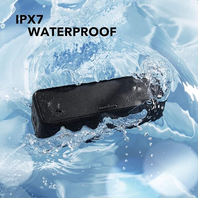 Soundcore Anker 3 Portable Bluetooth Speaker, IPX7 Waterproof, 24H Playtime | PartyCast, BassUp, Custom EQ App, Pure Titanium Diaphragm Drivers- for Home, Shower, Outdoor, and Beach - Image 5