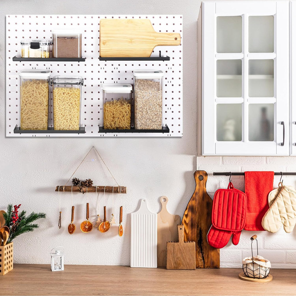 Lineshading 4 Pcs Pegboard Shelves, Black, 10 x 4 Inch - Image 7