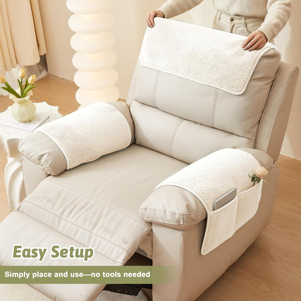 Universal Sherpa Recliner & Armchair Covers with Pockets - Image 5