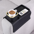 Couch Cup Holder Tray – Weighted Silicone Sofa Armrest Organizer Table with Anti-Spill Coaster, Easy Reach for Drink, Snacks, Remote & Phone, Non-Slip Base, Easy Clean by HMASYO