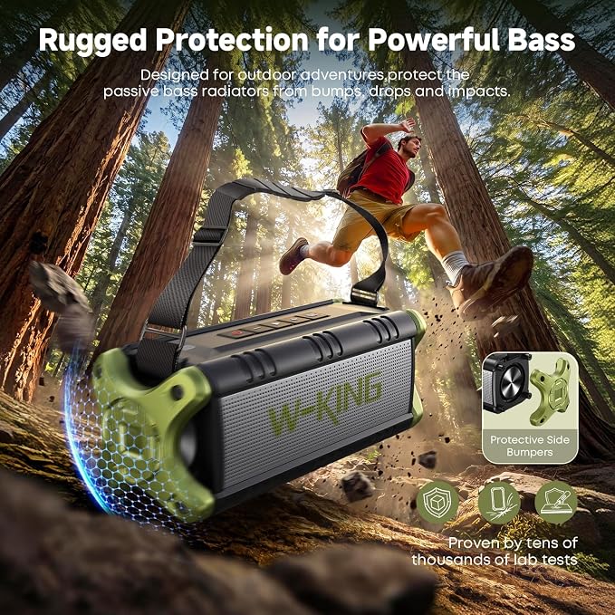 Portable Speakers Bluetooth Wireless, 90W Max Loud Outdoor Speaker with Deep Bass, IPX6 Waterproof, Floatable, Custom EQ, 40H, Dual Pairing, Subwoofer *2, TF, Large Speaker for Beach/Garage/Jobsite - Image 5