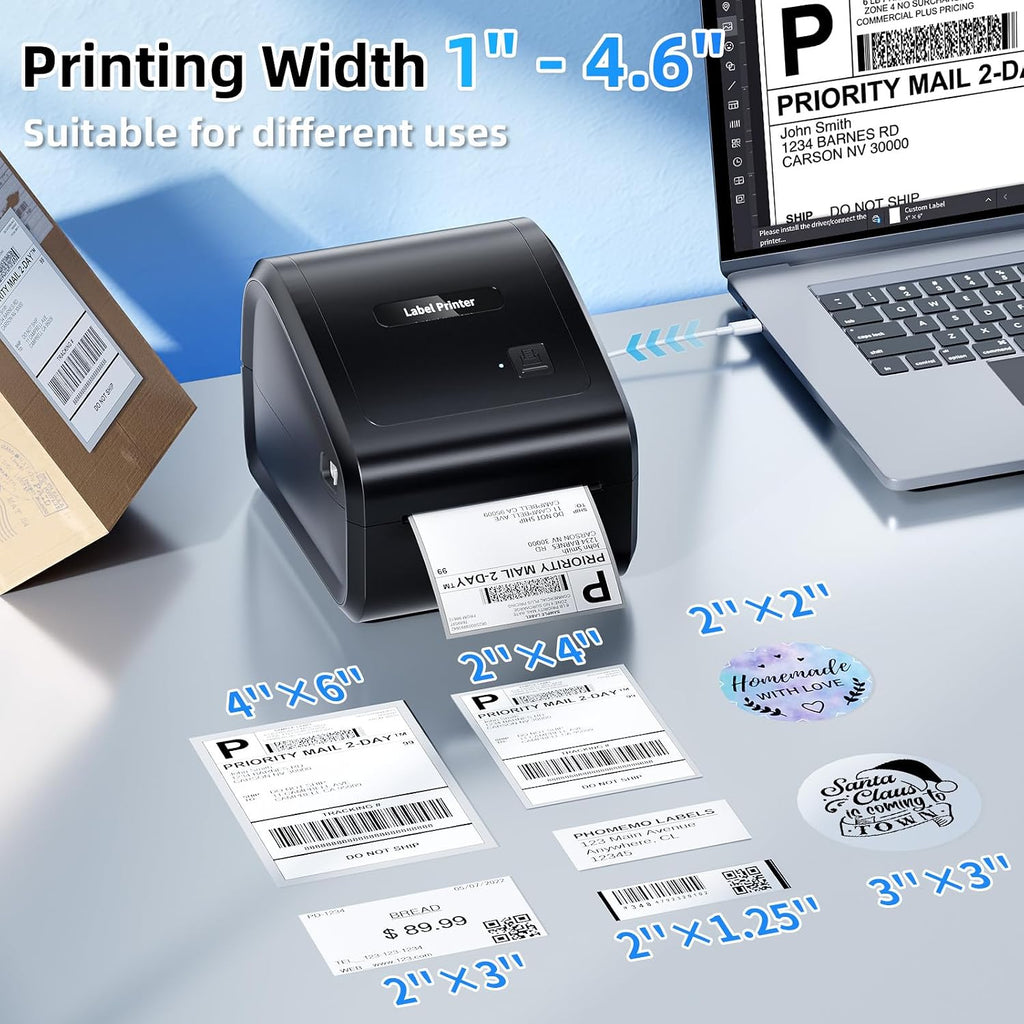 Bluetooth Thermal Label Printer 4x6 with Built-in Paper Bin - Image 6