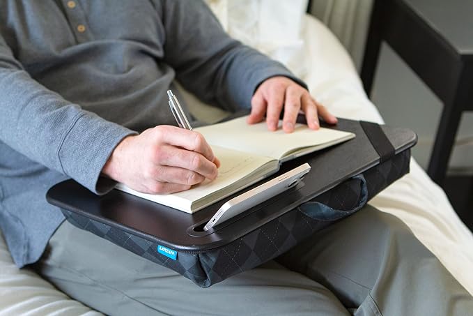 LAPGEAR Designer Lap Desk – Gray Argyle, 2-Pack with Storage Basket - Image 7