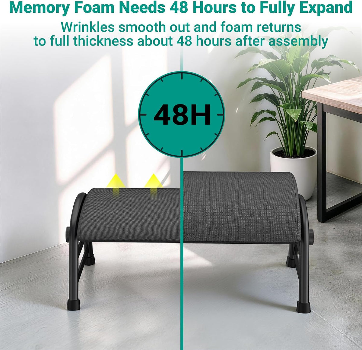 YEASHEIN Adjustable Foot Rest for Under Desk at Work, 6 Positions - Gray - Image 7