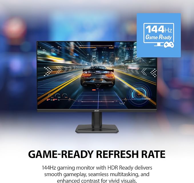 msi PRO MP251 E14L 24.5-inch IPS 1920 x 1080 (FHD) Computer Office Monitor, 144Hz, Free-Sync, HDR Ready, HDMI, VGA Port,VESA Mountable, Tilt, 4-Side Slim Bezel,1ms, Black - Image 4