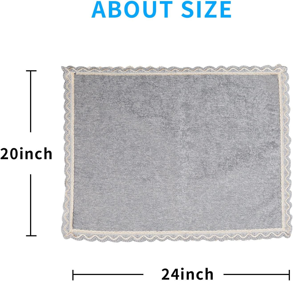 MINJIATEX Couch arm Covers,Non-Slip lace Sofa arm Covers Set of 2 Washable Sofa armrests Covers for Living Room Recliner Chair arm Cover Protectors for Leather Sofa armrest slipcover (GYDF-Grey) - Image 7