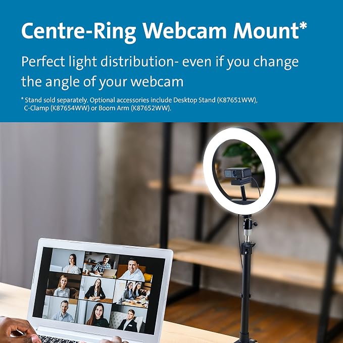 Kensington L1000 Bicolor Ring Light with Webcam Mount for Video Conferencing (K87653WW) - Image 5