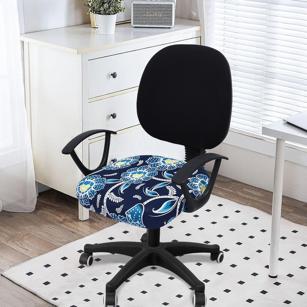 Smiry Stretch Printed Office Computer Desk Chair Seat Covers - Image 2