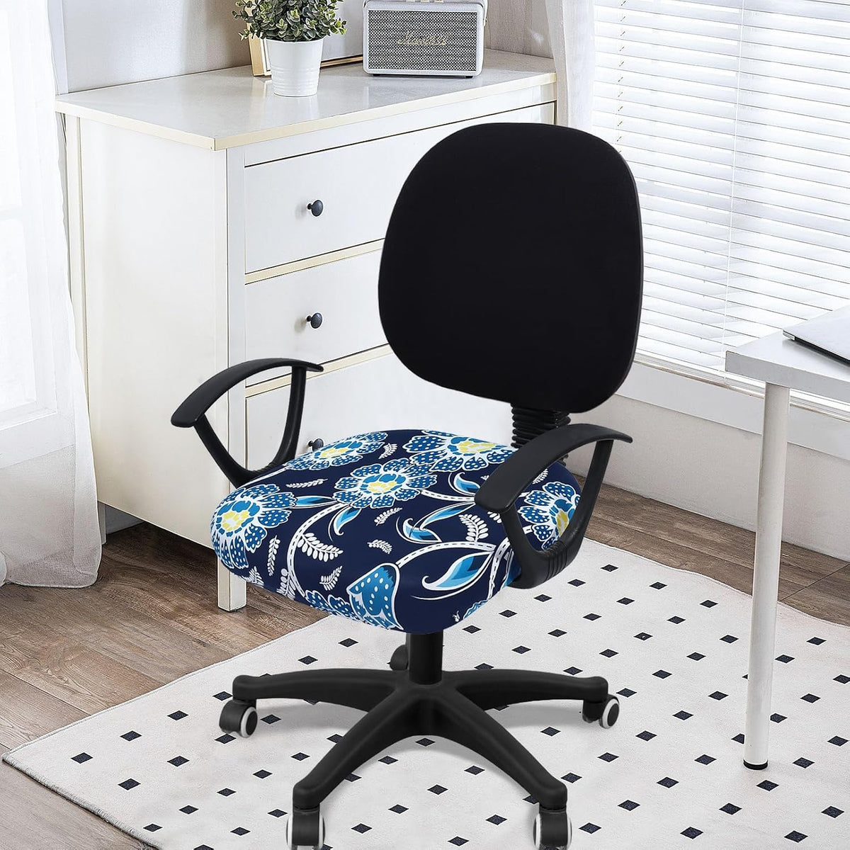 Smiry Stretch Printed Office Computer Desk Chair Seat Covers - Image 2