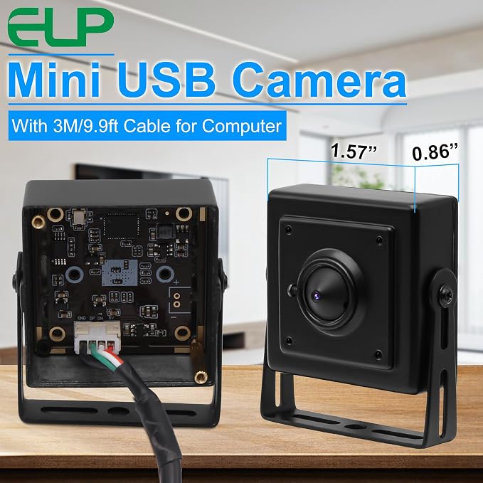 ELP Sony IMX323 Sensor Mini Pinhole Low Light USB Camera with Metal Case 0.01Lux H.264 UVC USB2.0 Video Webcam Home Surveillance Baby Camera for PC, Computer, Laptop, Raspberry Pi - Image 7