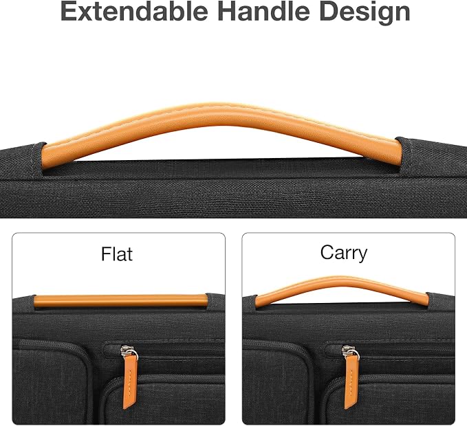 MOSISO 360 Protective Laptop Case 15 inch, 15 inch Laptop Sleeve | Compatible with MacBook Air M5 M4 M3 M2 2026-2023, Dell XPS Plus, Side Open Carrying Case with 4 Zipper Pockets, Black - Image 5