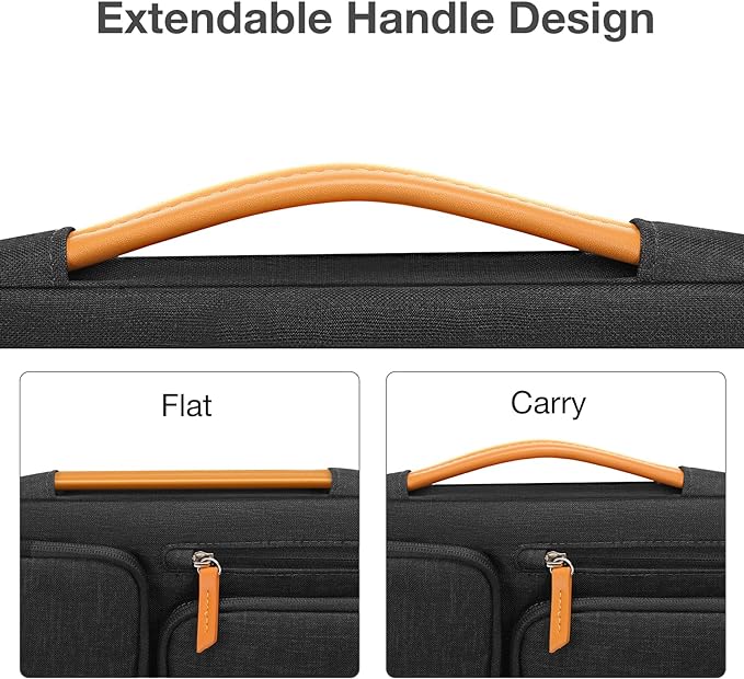 MOSISO 360 Protective Laptop Case 17.3 inch, 17-17.3 inch Laptop Sleeve | Compatible with Dell HP Lenovo Asus Acer Alienware, Side Open Carrying Case with 4 Zipper Pockets, Black - Image 5