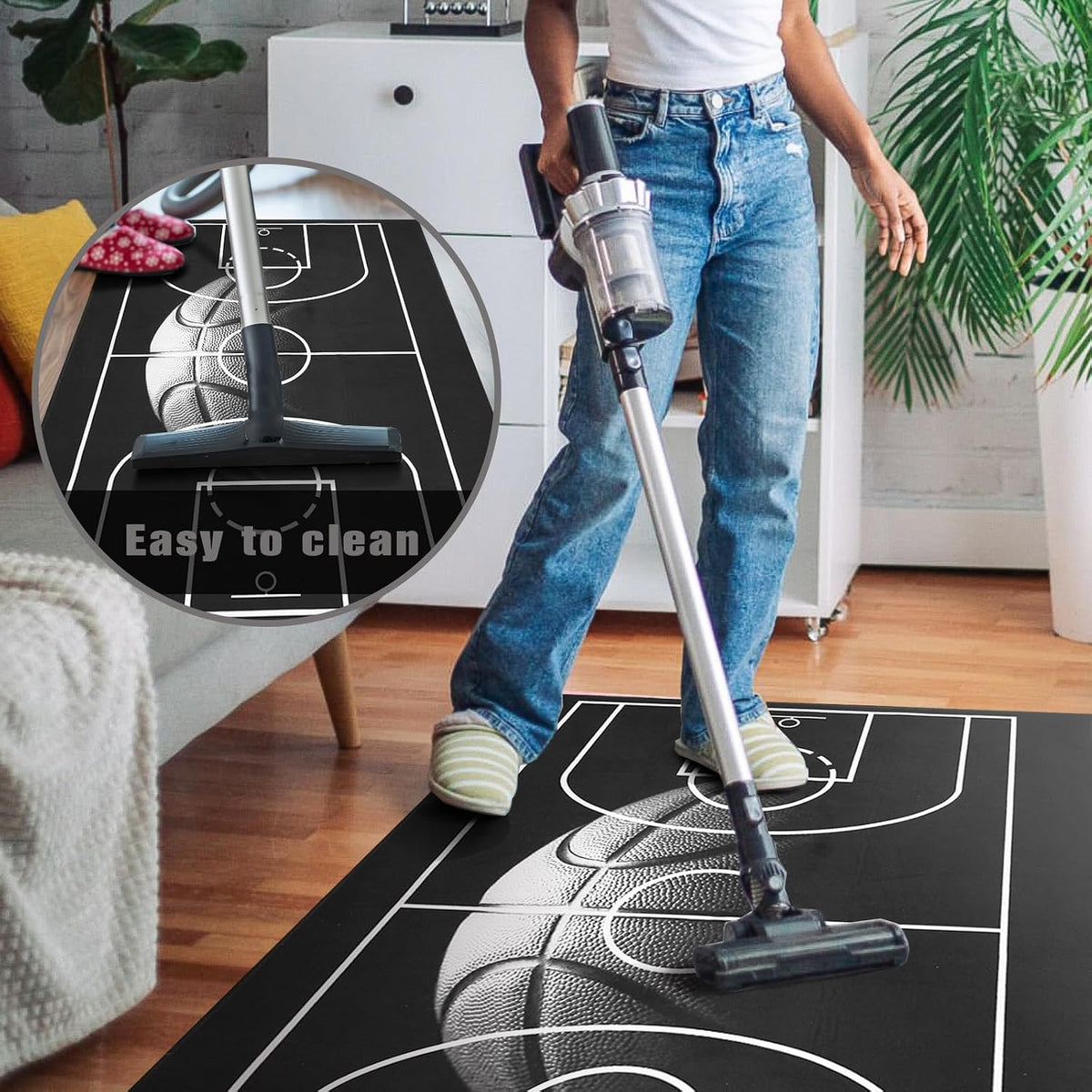 Gaming Chair Mat for Hardwood Floor 36"X 48" Heavy Duty Office Desk Chair Rug for Under Game Rolling Chairs Computer Decor Protect Mats Low Pile Non-Slip Rubber for Carpet & Tile Floor-Basketball - Image 5
