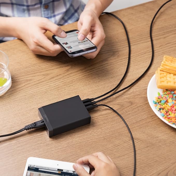 Anker Desktop Charger, 60W 6 Port USB Multiple Charging Hub | PowerPort 6 Multiple USB Charger, Campatible with iPhone, iPad, MacBook, Galaxy, LG, HTC, and More - Image 2