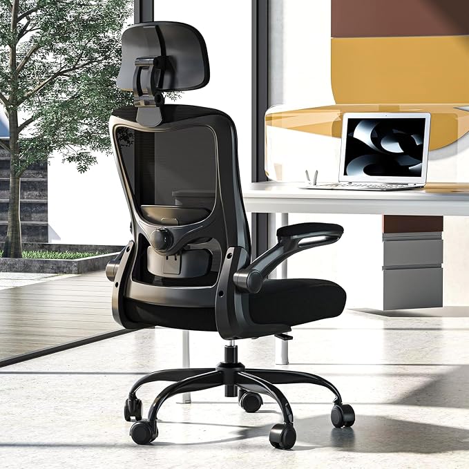 Ergonomic Office Chair for Long Hours, Adjustable Padded Lumbar Support for Lower Back Relief, 330 lb Capacity, Comfortable Computer Desk Chair for Home Office, Work & Study - Image 9