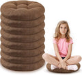 Fumete 8 Pcs Round Floor Cushions for Classroom Kids,Brown | 16 Inch Diameter, Students Flexible Seating Pillows, Home Daycare School Reading Yoga Meditation, Soft Cushioned by Fumete