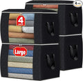Fab totes 90L Clothes Storage, Foldable Thick Fabric Blanket Storage Bags | Foldable Containers with Zippers,Window and Handles for Organizing Bedroom, Closet, Comforter, Bedding,Dorm essentials by Fabtotes