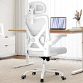 Ergonomic Office Chair: Mesh Desk Chair Comfy with Headrest& Lumbar Support | Ergalithic Big and Tall Office Chairs with Wheels & Flip-Up Arms-Computer Gaming Chairs for Adults Home Office Chairs(White) by Ergalithic