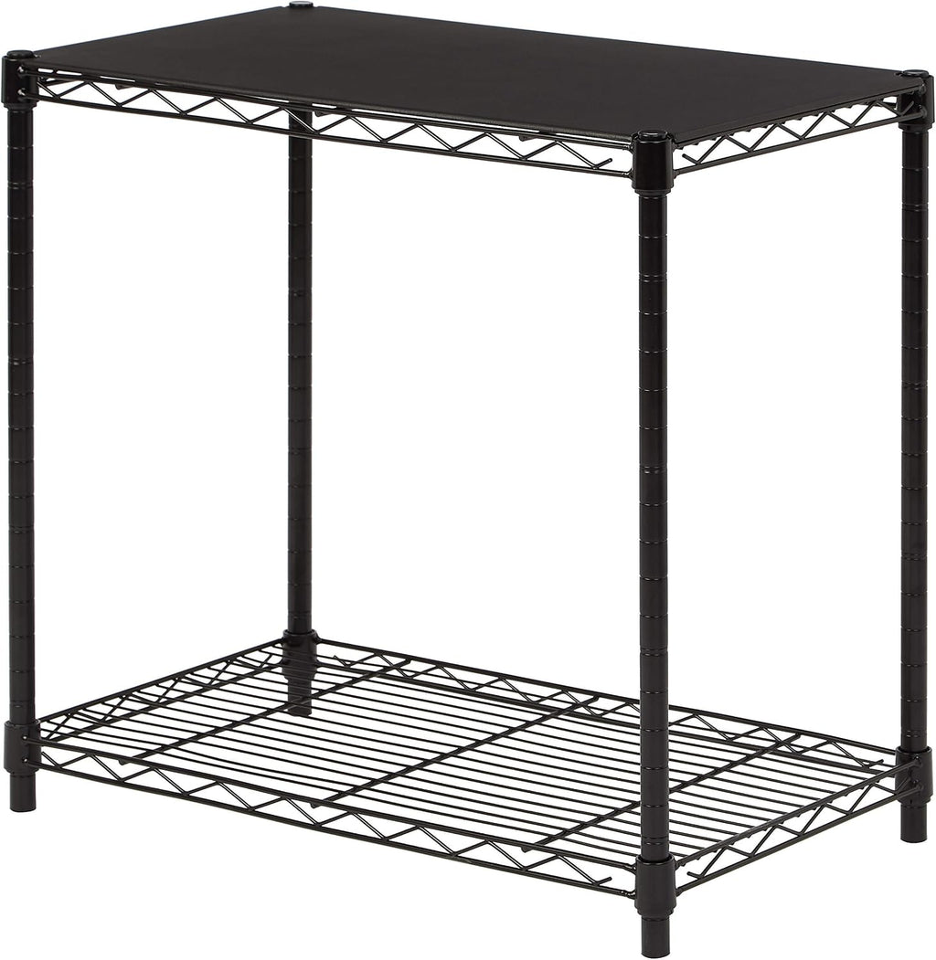 Amazon Basics 2-Shelf Stackable Storage, 13.3" D x 23.2" W x 22.2" H, Black by Amazon Basics