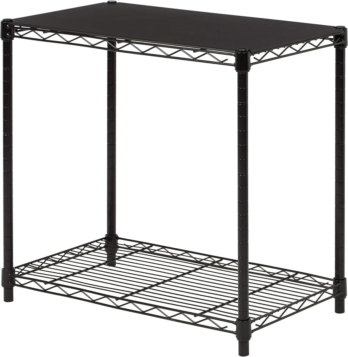 Amazon Basics 2-Shelf Stackable Storage, 13.3" D x 23.2" W x 22.2" H, Black by Amazon Basics