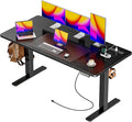 Huuger 55 x 28 Large Electric Standing Desk with 4 AC Outlets, Type-C Port, Height Adjustable Computer Desk, 27.6" Deep Desktop, Stand up Gaming Office Desk, 3 Preset Heights, for Home Office, Black by Huuger