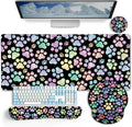 Dog Paw Mouse Pad Set XXL Large Desk Mat Pad, Cute Office Decor by LIMKRIAN