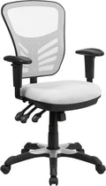 Flash Furniture Mid-Back White Mesh Multifunction Executive Swivel Ergonomic Office Chair with Adjustable Arms | Adjustable Armrests, 360° Swivel, Height Adjustable, Commercial Grade by FlashFurniture
