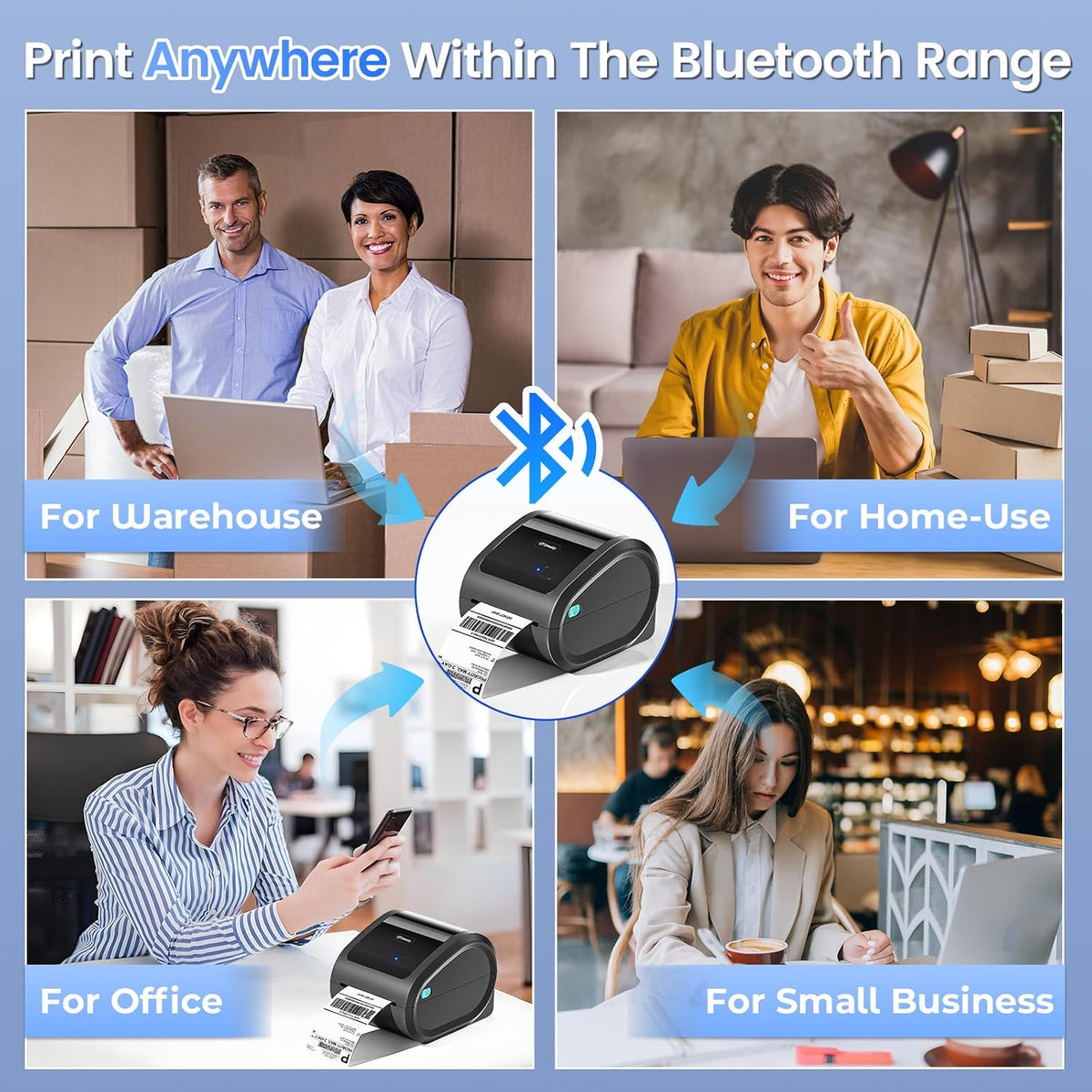 Bluetooth Shipping Label Printer with 500pcs Labels - Image 8