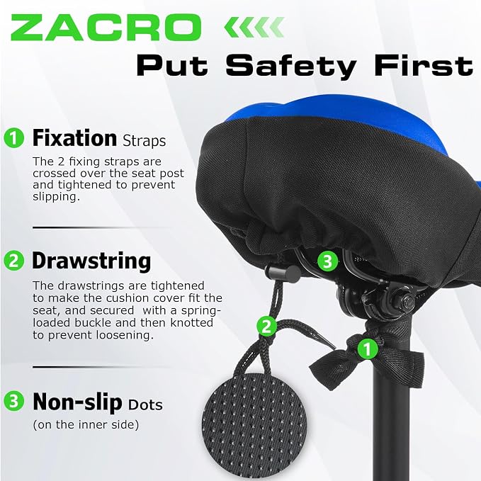 Zacro Bike Seat Cushion - Gel Padded Bike Seat Cover for Men Women Comfort, Extra Soft Exercise Bicycle Seat Compatible with Peloton, Outdoor & Indoor Bike Saddles - Image 5