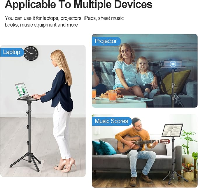 Facilife Projector Stand - Adjustable Height 22 to 63 Inches, Tripod for Laptop & Projector, Outdoor Movies - Image 5