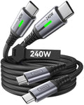 INIU 240W USB C to USB C Cable, [6.6ft+6.6ft] Fast Charging Type C Cord | Nylon Braided, Fast Charging, LED Indicator, USB-C Data Transfer, for iPhone 17 16 Pro, MacBook Pro, iPad, Samsung S26 etc by INIU