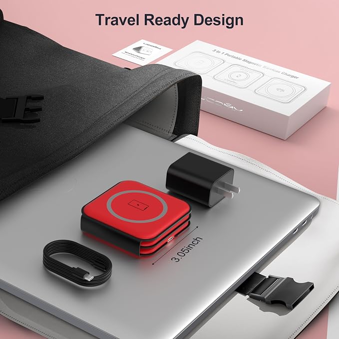 3 in 1 Charging Station for Multple Devices,Foldable 3 in 1 Wireless Charger for Travel,Nano Wireless Charging Station for iPhone16 15 14 13 12 Pro Max/Watch 10 9 8 7 6 5 4 3 Ultra/AirPod Pro - Image 7