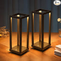 PUSU Cordless Waterproof Table Lamps Set of 2, Black LED Outdoor Desk Lamp | Rechargeable 4000mAh Battery Operated, 2700K 3-Level Dimmable, Portable Lighting for Patio, Camping, Bedroom, Night Light by PUSU